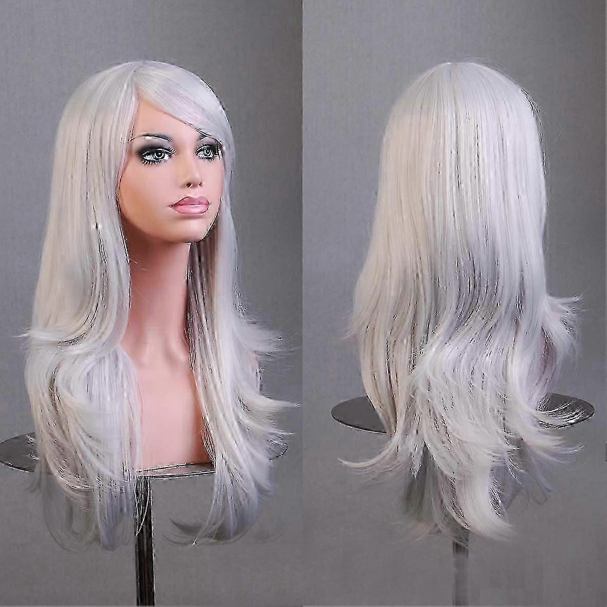 Cosplay Long Roll Anime Wig - Silver