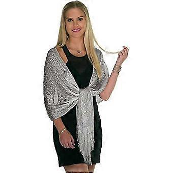 Women's Elegant Silver Evening Shawl & Wrap compatible with Dresses, Gowns, compatible withmal Wear LR