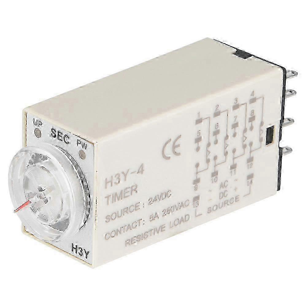 24VDC 14-Pin H3Y-4 Time Relay Pointer Control Delay Timer Control Switch (30S)