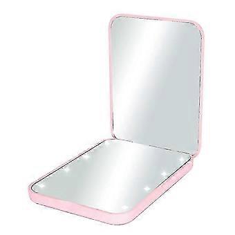 Taschenspiegel, kompakter LED-Reise-Schminkspiegel mit Licht, kompatibel mit, 2-seitig, tragbar, faltbar, handlich, kleiner beleuchteter Spiegel