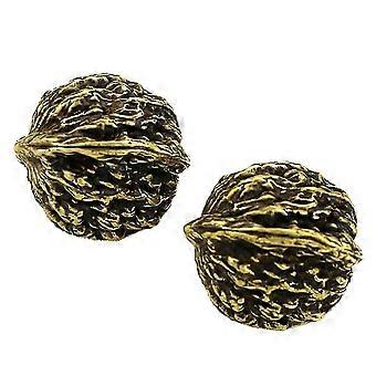Handheld Adult Elder Entertainment Gift, 1 Pair Retro Brass Walnut Play, Large Solid Walnut Handle