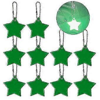 10 Pieces Reflective Stars Keychain Child Safety Reflectors Keyrings Gear Backpack Reflector for Key Chain Nice Car for