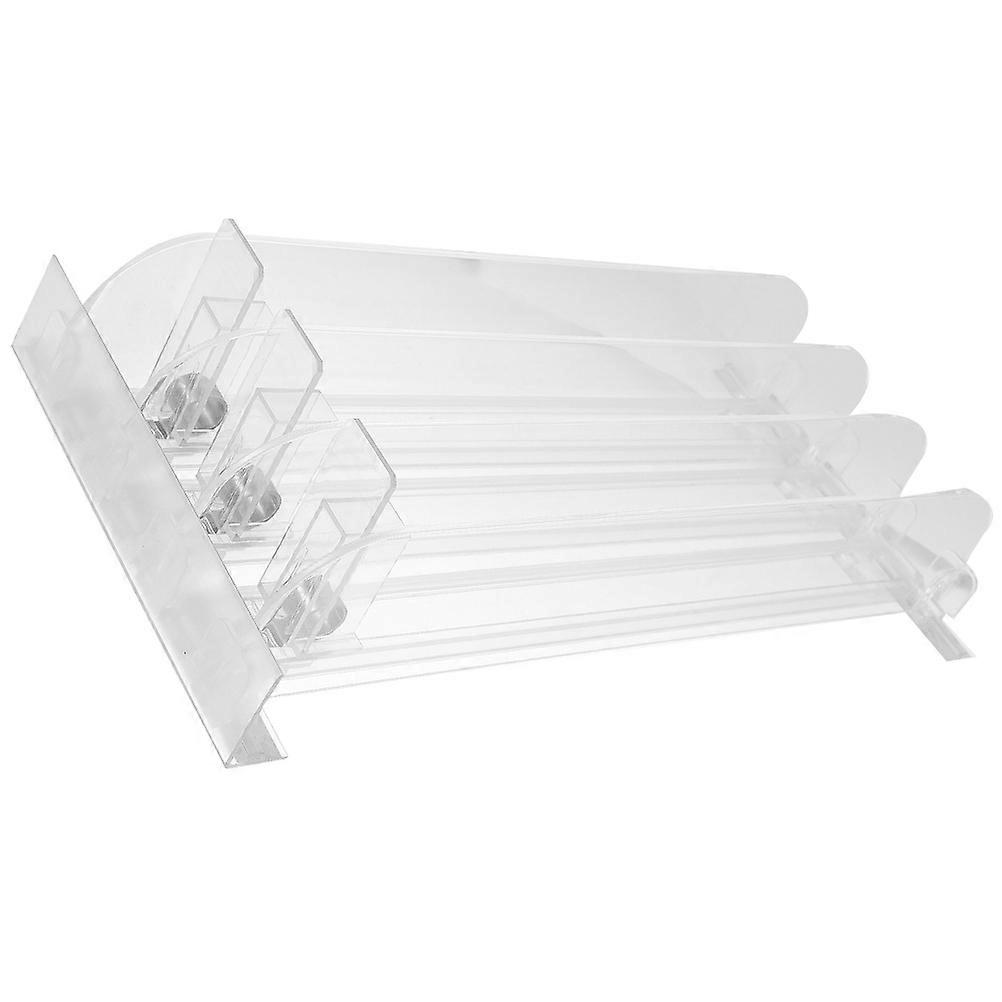 Plastic Drink Pusher Auto-Push Clear Cosmetics Tray Rack 2Sets