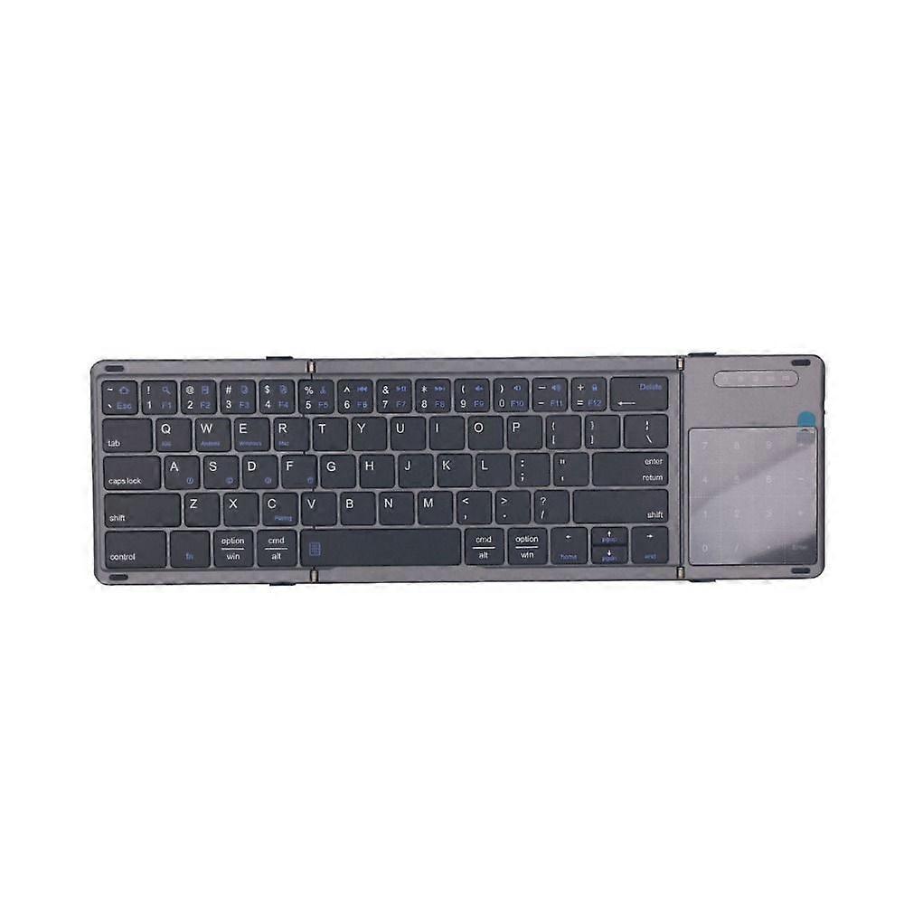 B077T Foldable Bluetooth Keyboard with Switchable Touchpad Numeric Keypad and Tri-Fold Hinges