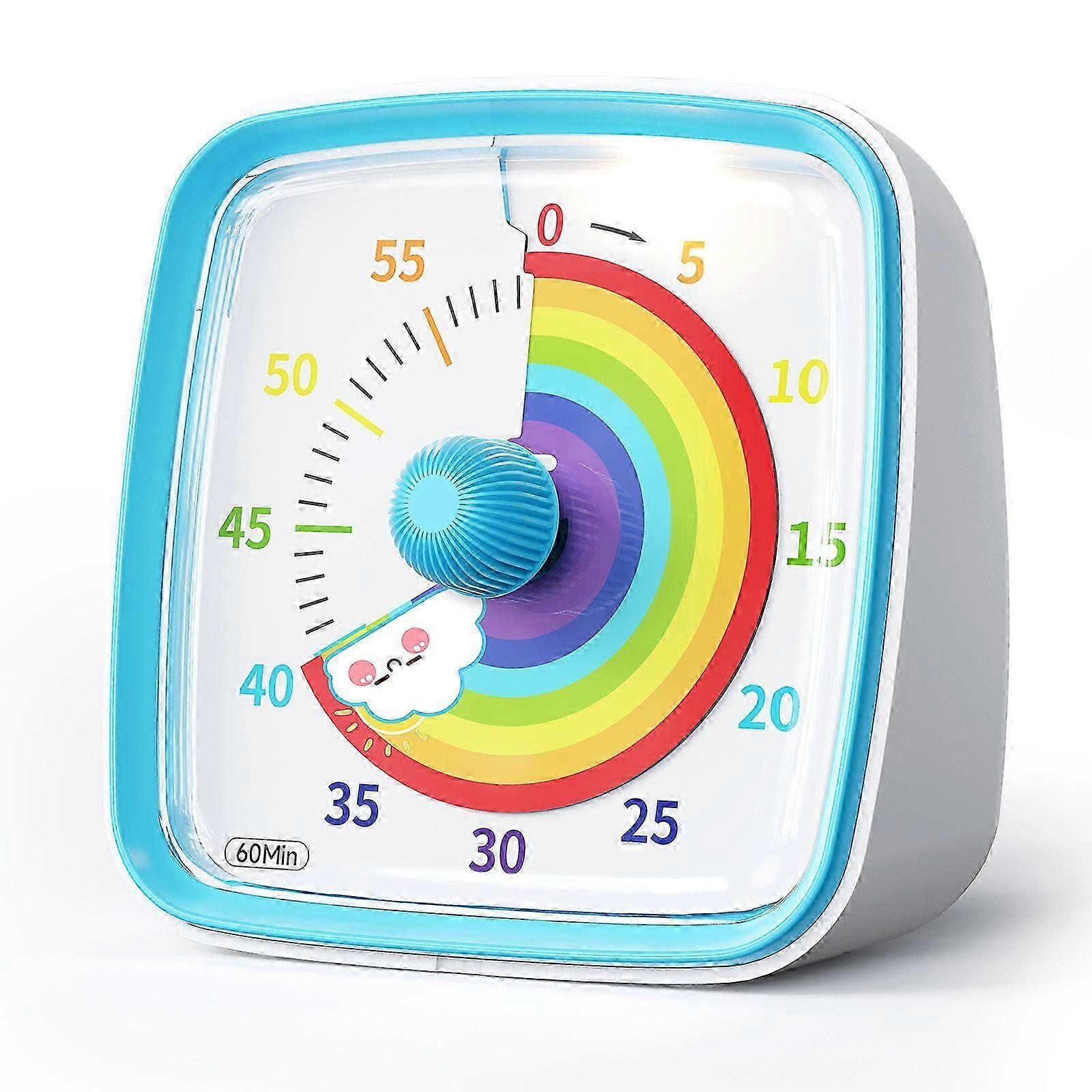 26-27 Pomodoro Function 60-Minute Countdown Rainbow Design for Kids Visual Timer with Night Light