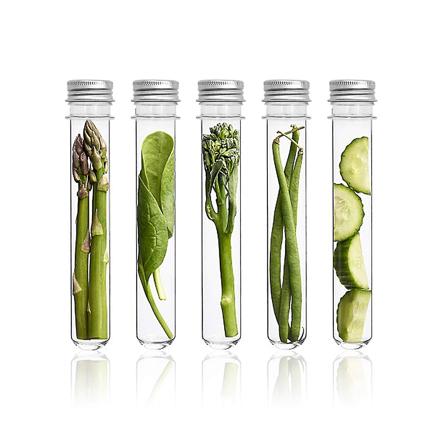 15 قطعة أنابيب اختبار 40 مل أنابيب اختبار بلاستيكية أنابيب اختبار واحدة مع أغطية