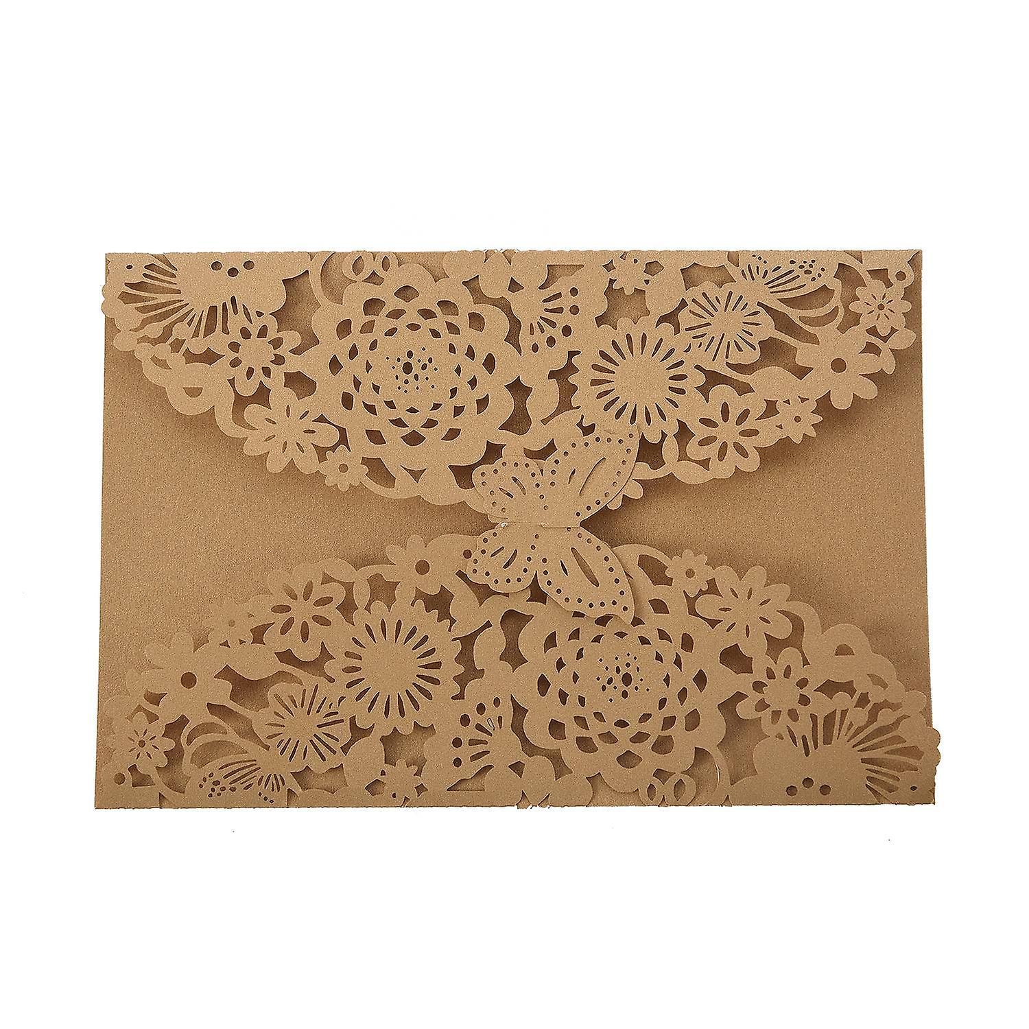10Pcs/Set Delicate Carved Butterflies Romantic Wedding Party Invitation Card Envelope Invitations f