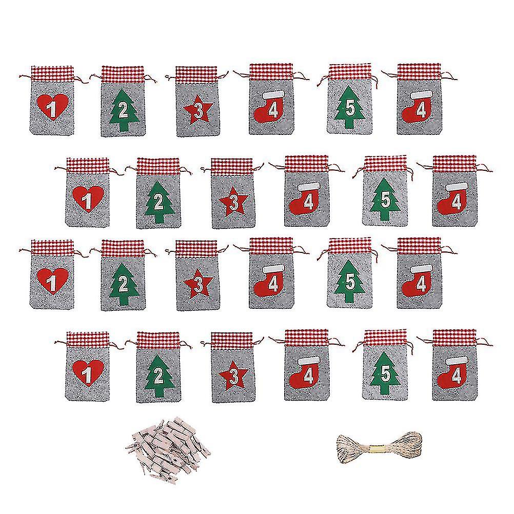 1 sæt julefiltpose Kreativ alsidig elegant hængende ornament snøre taske slikpose gavepose til hjemmefest