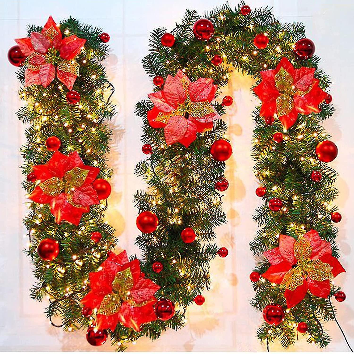 Christmas Garland For Stairs With Light