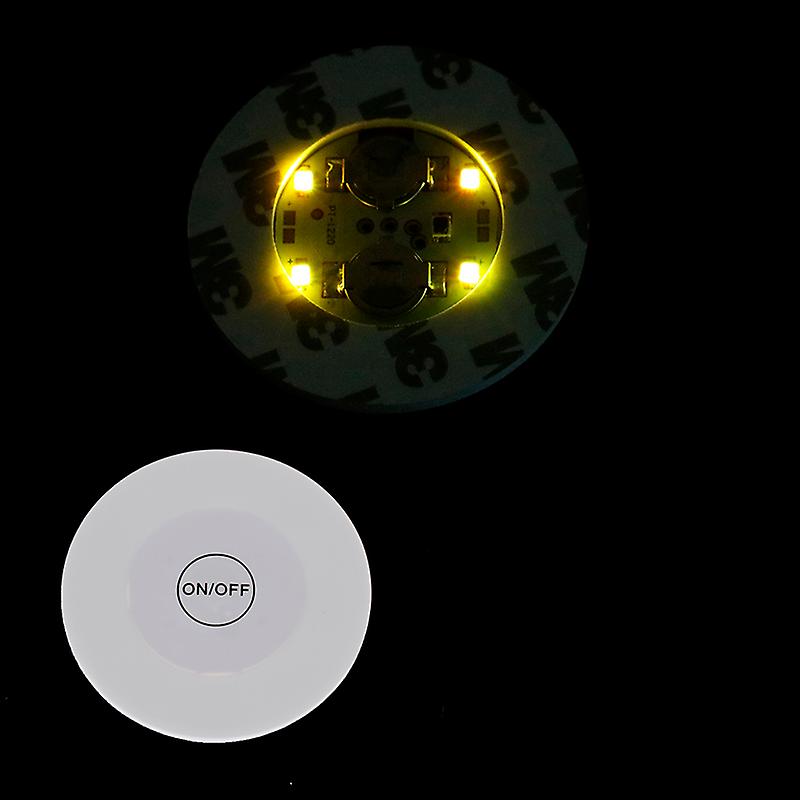 Unbrand 6led Bouteille Light Stickers Glow Coaster Super Bright Lamp pour Ktv Bar Drink Cup Jaune 1p