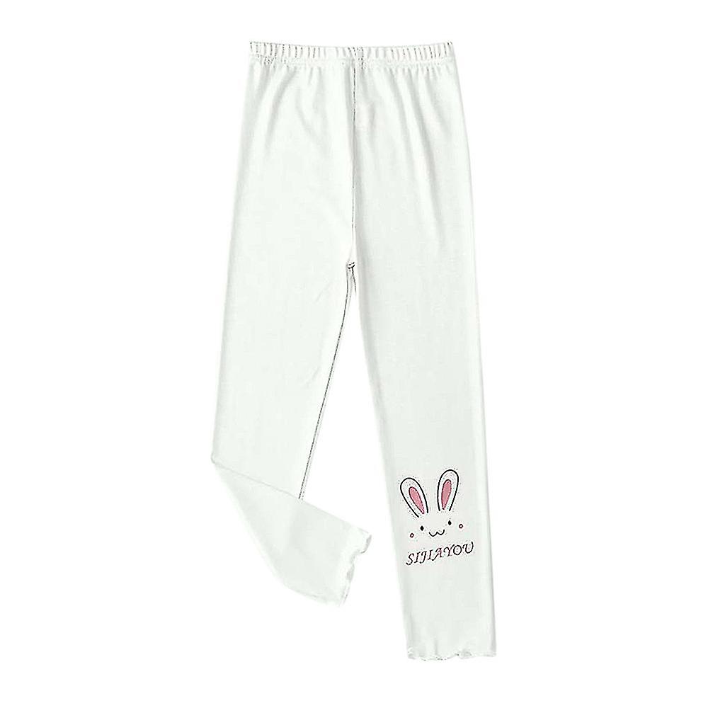 Kids Girls Elastic Waist Rabbit Printed Leggings Stretchy Trousers Bottoms