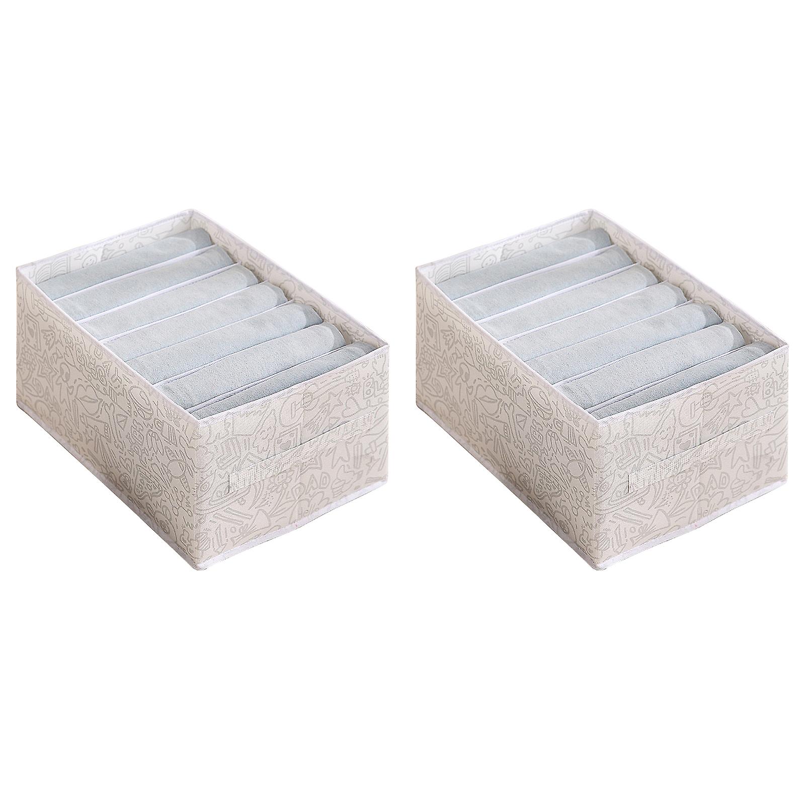 7 Compartments Wardrobe Drawer Units Organizer Clothes Closet Stackable Storage Boxes