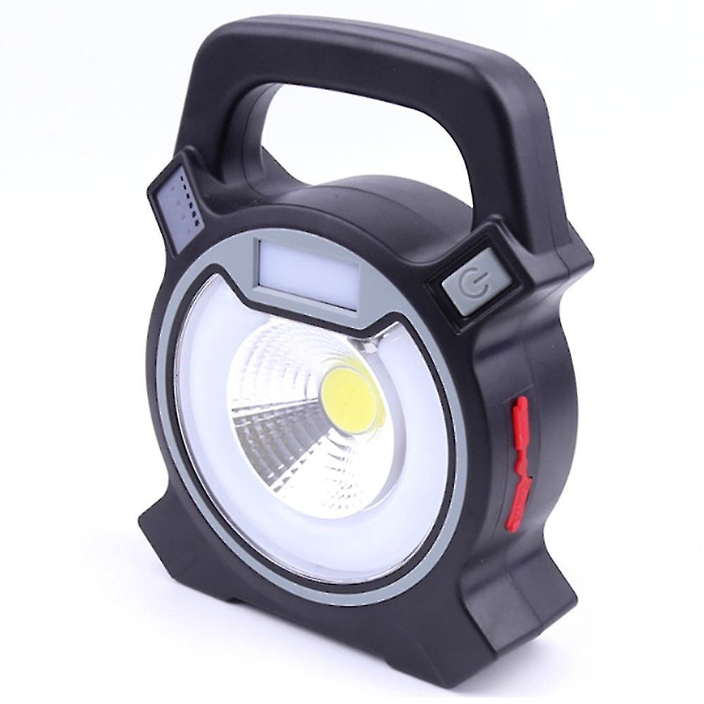 10w Rechargeable Portable Handheld Cob Led Work Lights Camping Lamp, White Light + Red Blue Flashing Light Warning Function Lantern Waterproof Lampone