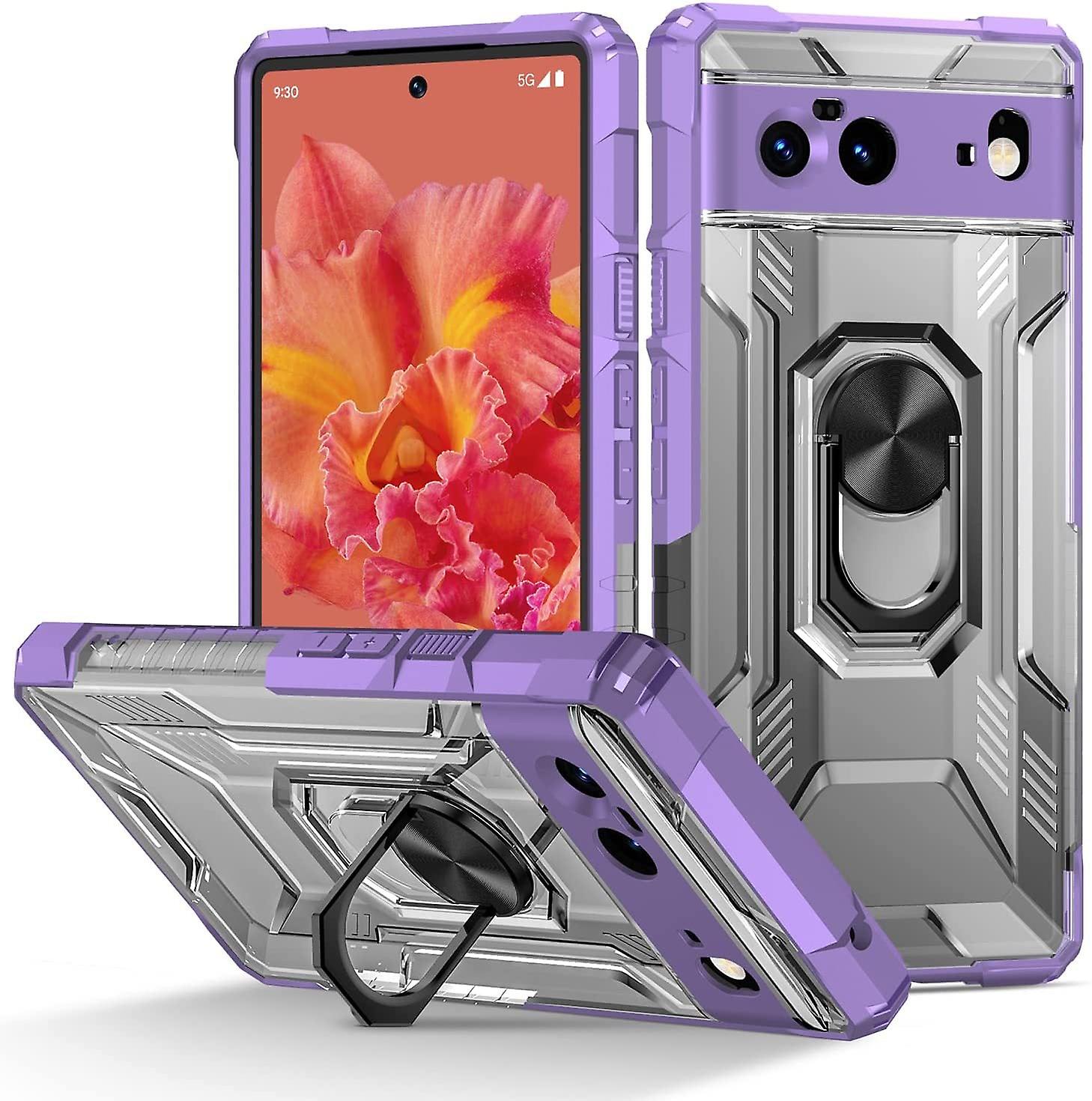 Magnetic Metal Ring Stand Armor Shockproof Case For Google Pixel 6