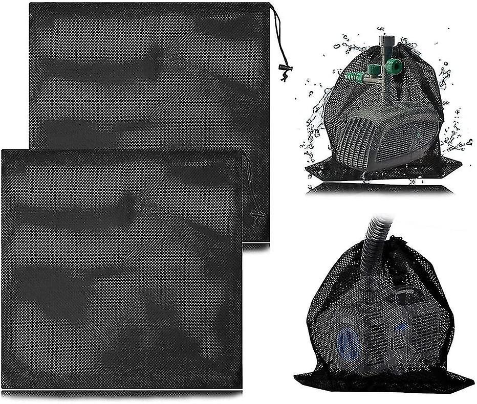 2pcs Pump Mesh Bag, Mesh Pump Filter Bag, Pump Protector Bag With Drawcord For Bio Pool Filter (45 X 45 Cm)