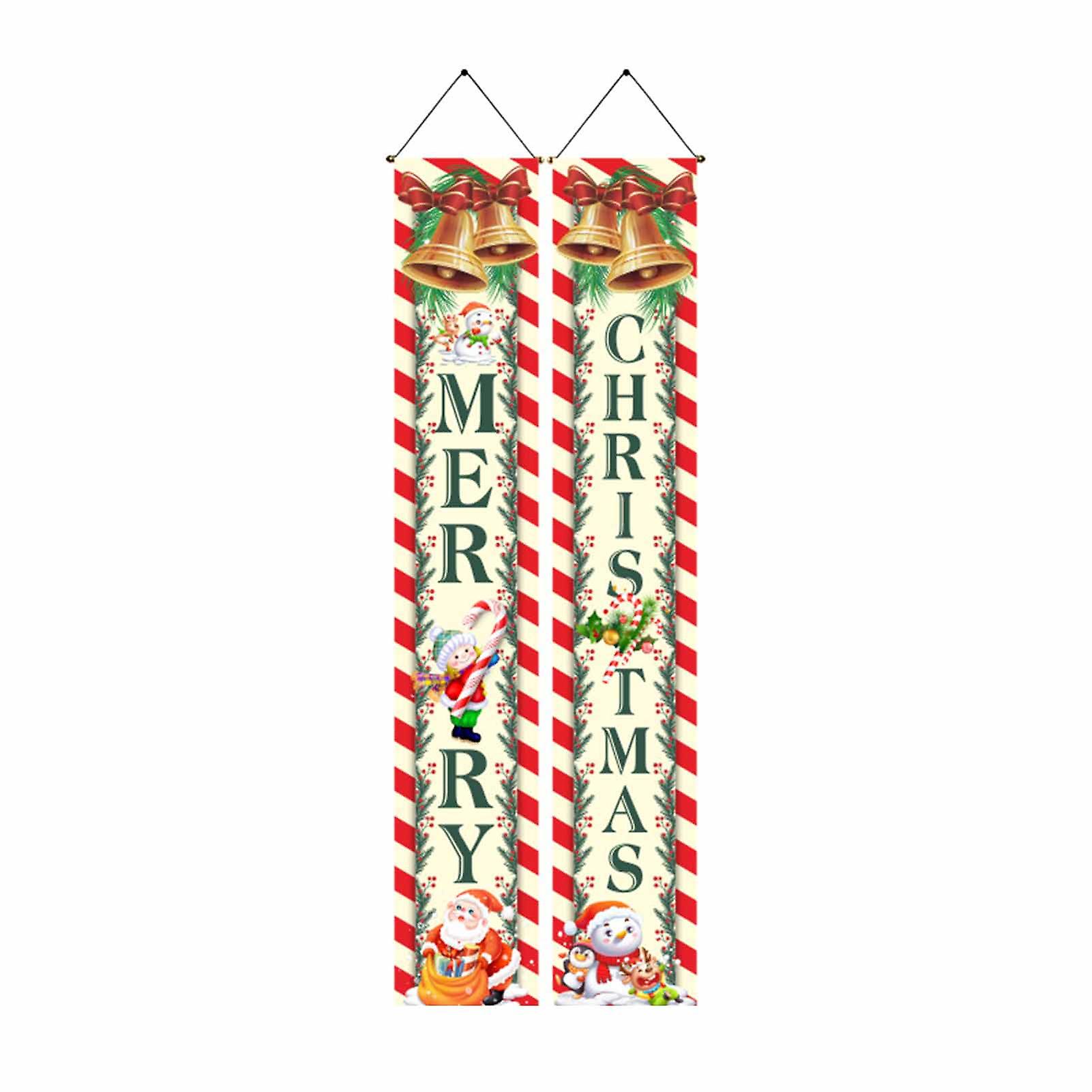 Enseigne de Noël Porte Côté Couplet Durable Polyester Bannières en tissu