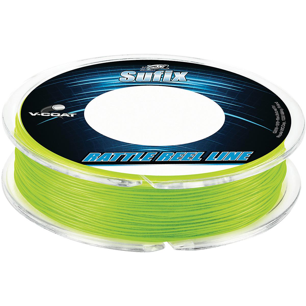 Sufix Rattle Reel V-Coat Ice Fishing Line, Neon Lime, 50 Yard Spool