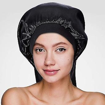 Long Satin Sleep Cap Long Hair Bonnet Loose Sleeping Cap With Soft