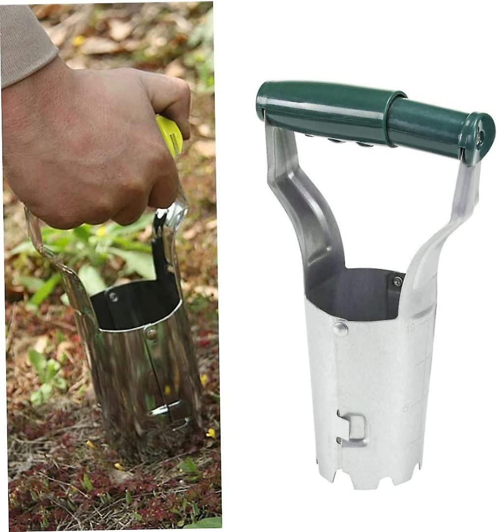 Bulb Planter Tool Handheld Bulb Transplanter Grass Plugger Tool with Depth Mark Handheld Bulb Transplanter Grass Plugger Tool