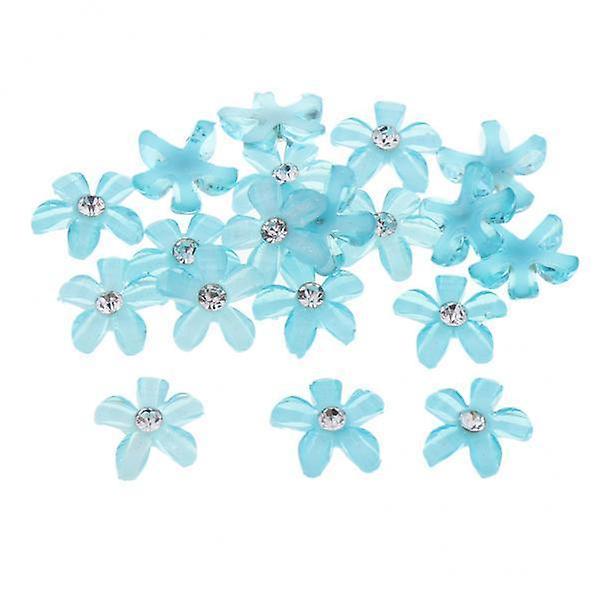 8x20 Flowers Flatback Button Rhinestone Embellishments for Wedding Light Blue