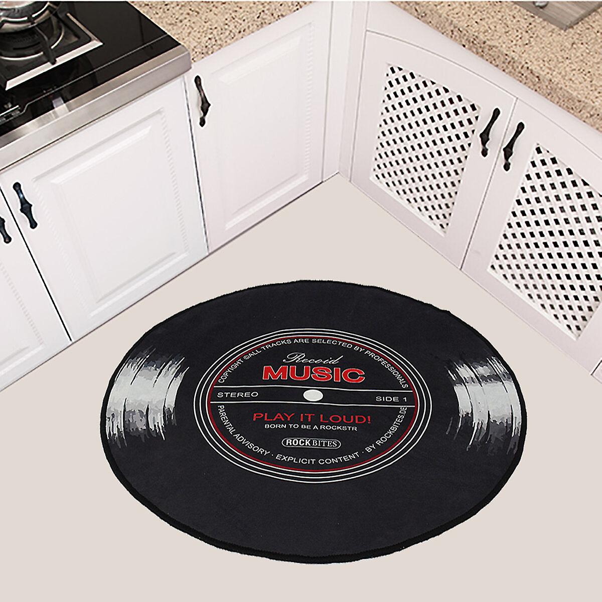 Retro Music Cd Record Printed Round Floor Mat - Soft Area Rug For Room, 60-120cm