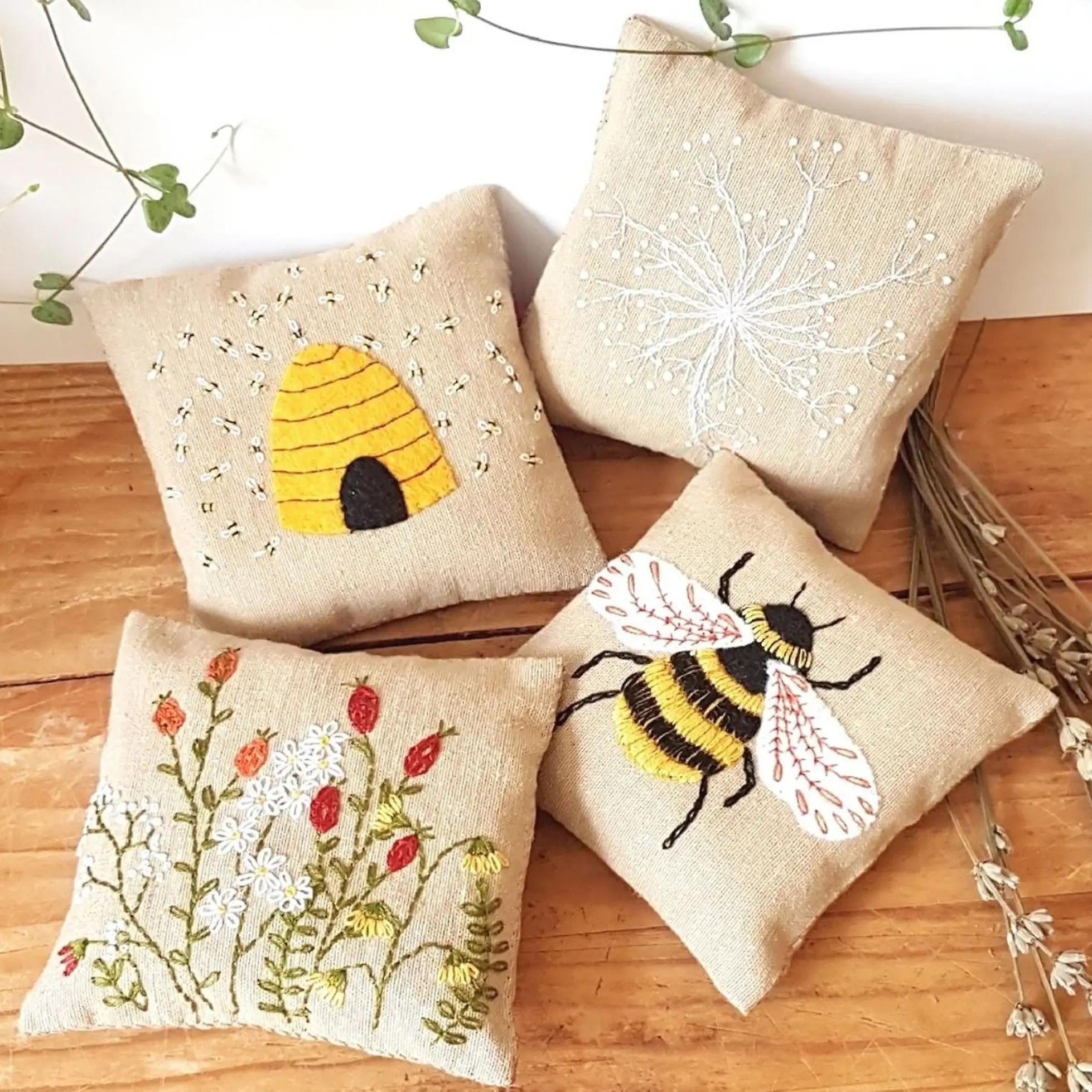 Corinne Lapierre Bee Lavendel Väska Broderi Kit