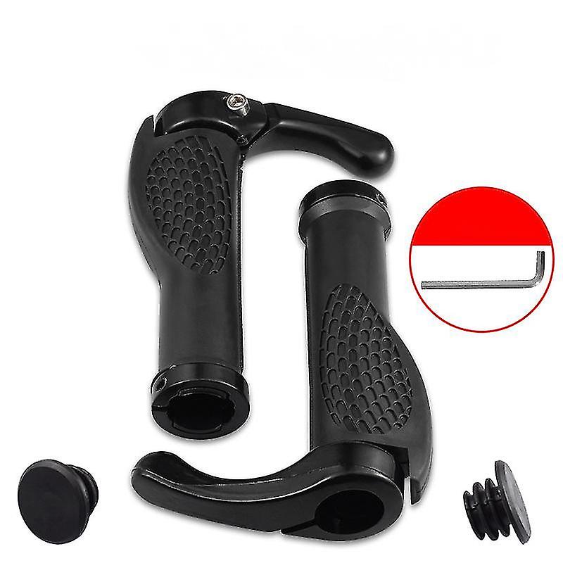 Bicycle Handlebar Handle, Ergonomic Shockproof Bicycle Handlebar (black Horn Ball Type - Double Lock Non-slip Soft And Comfortable)