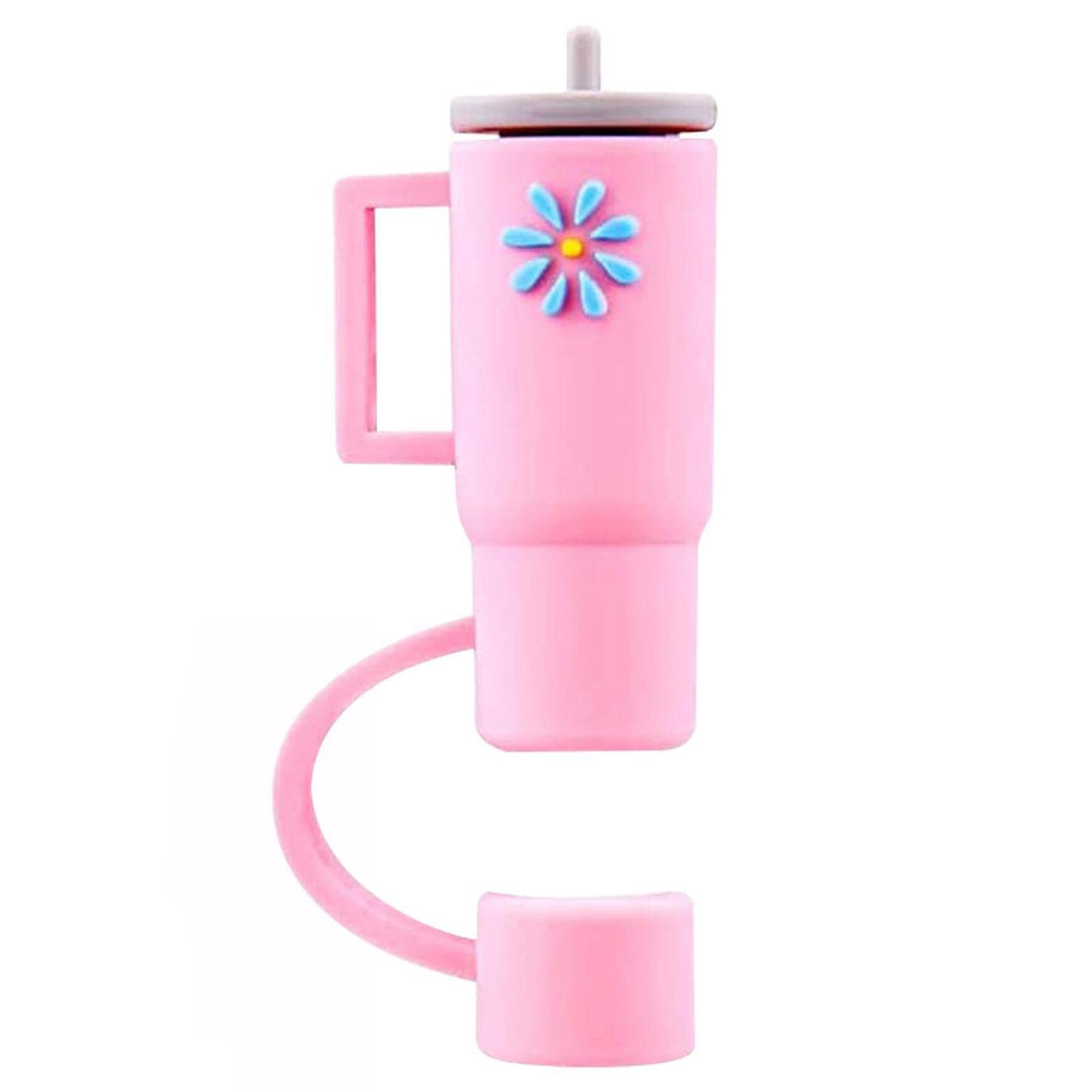 Silicone Straw Covers Caps With Handle Straw Stopper For Avoiding Dust And Splashes