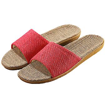 Par Hør Tatami Hjemmesko Hjem Trægulv Græs Rattan Tøfler Mode Unisex Linned Sko