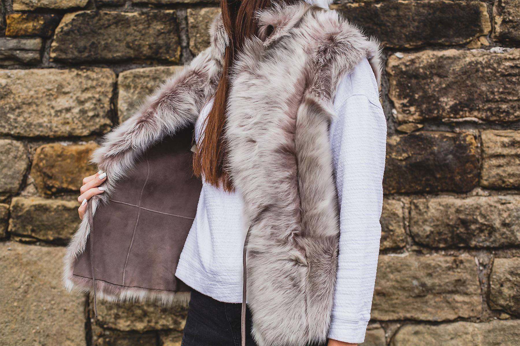 Nordvek Damen Handschuhe Aus 100% Schaffell - Echte Lammfell Handschuhe Mit Pelzrand