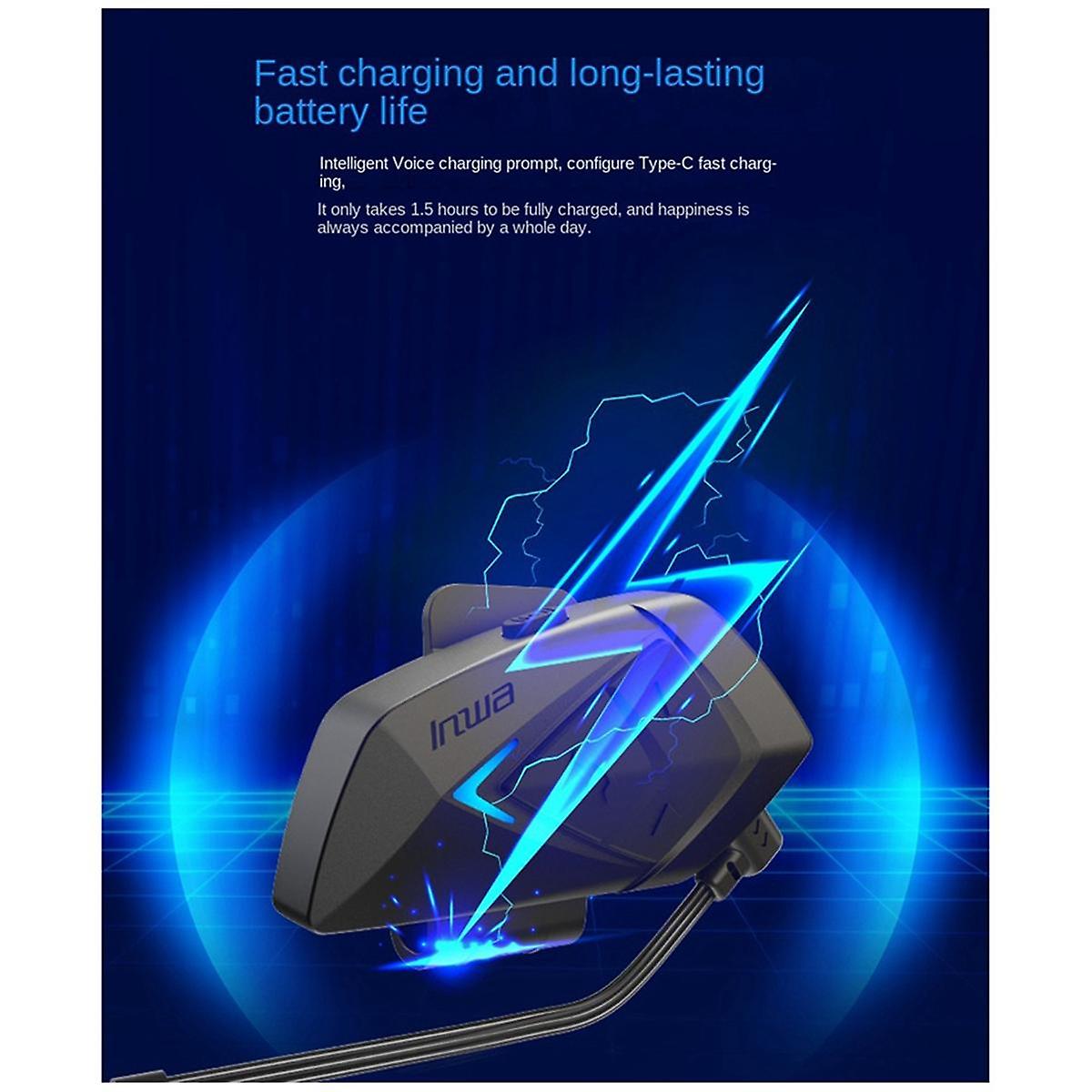 Motorcycle Helmet Bluetooth Intercom Headset Full-Face Motorcycle Riding Waterproof Wireless Call