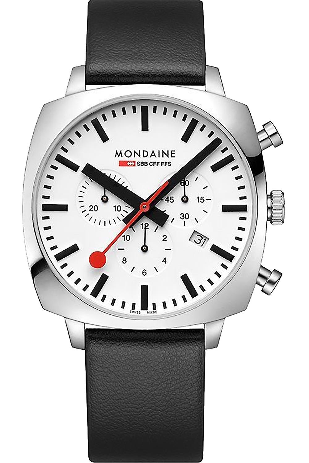 Grand cushion chrono square Men's Analog Quartz Watch with Cowhide Bracelet MSL.41410.LBV.SET