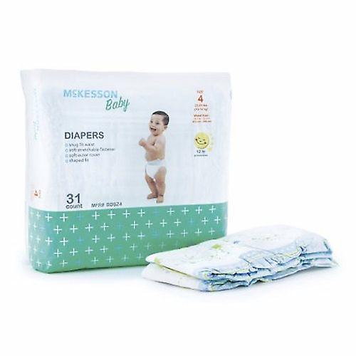 McKesson Unisex Baby Diaper  Tab Closure Size 4 Disposable Moderate Absorbency, Count of 4 (Pack of 2)