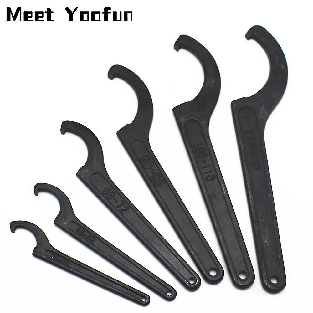 22-52mm Carbon Steel Crescent Hook Head Round Nut Spanner C Shape Wrench Tool Hand Tool 1pcs
