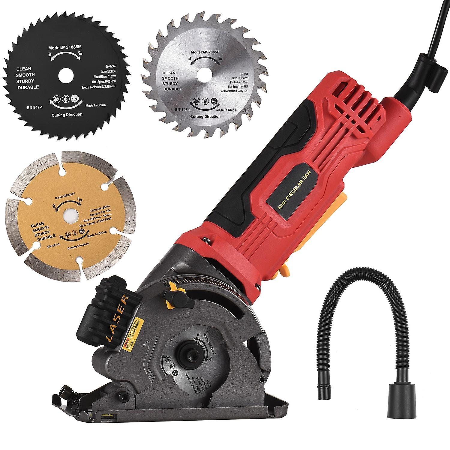 580W 4.8A 3700RPM Mini Circular Saw Corded 4 Amp Electric Compact Circular Saw with Laser Guide Scal