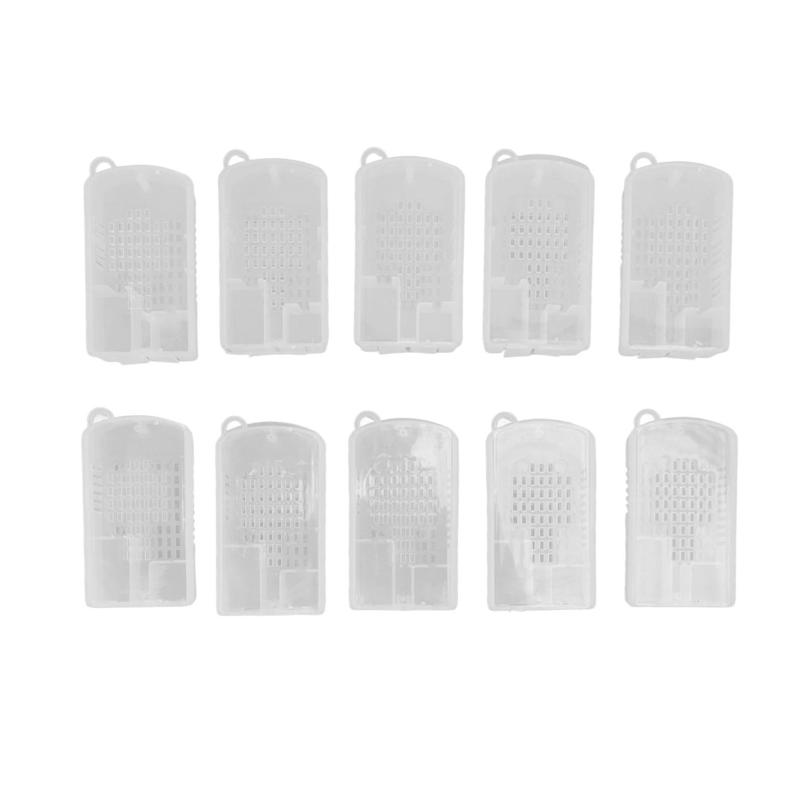 Beehive Tools Large Korean Style Queen Bee Cage Plastic Multi-Use Design Durable Material 10-Pack For Beekeepin