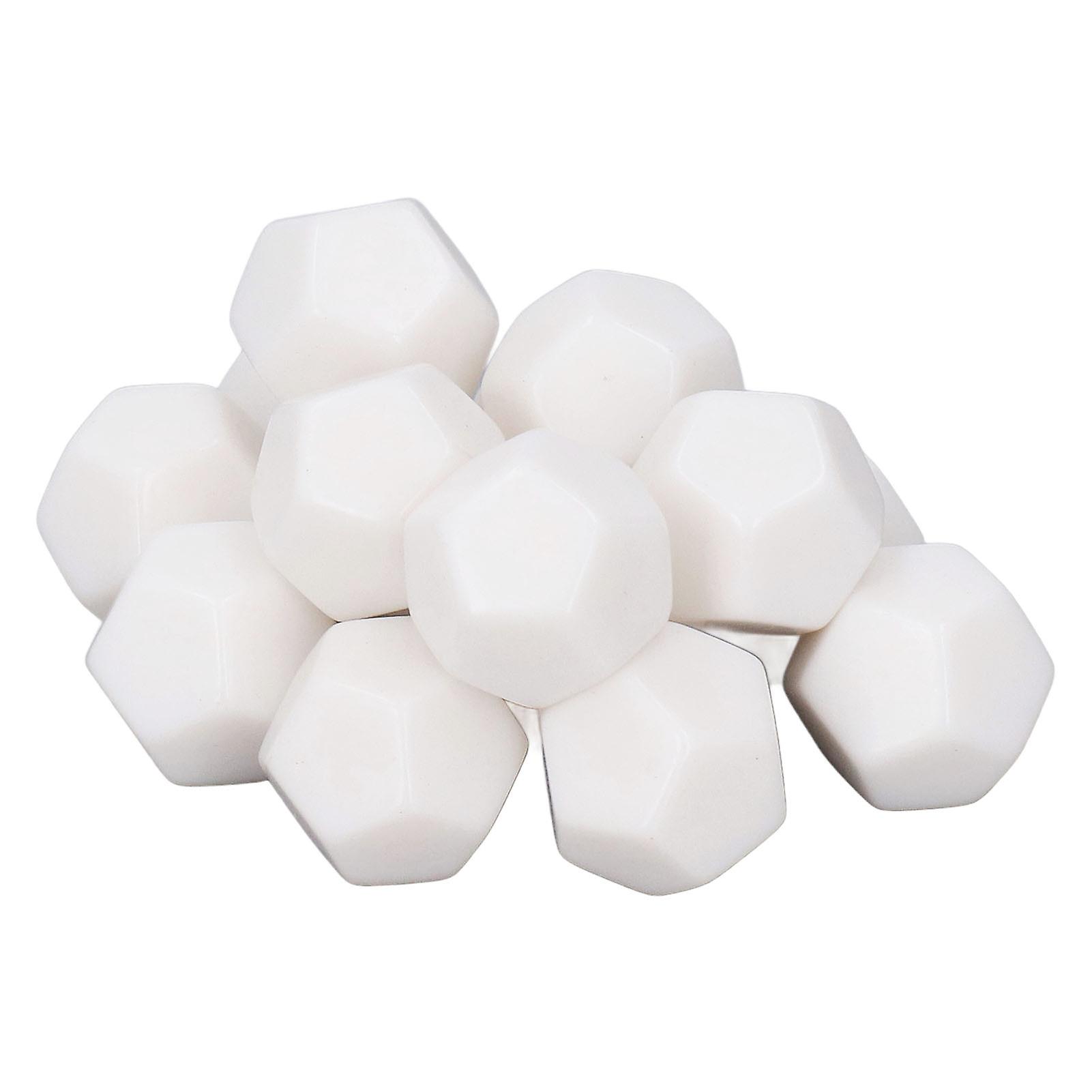 30PCS 12 Sided Blank Dice Plastic Write On Teaching Dice Cubes Polyhedral Dice Kit for Entertainment Education 2.2cm White 