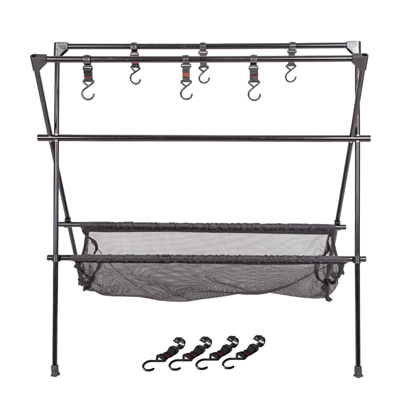 Outdoor Hanging Rack Tripod Structure Shelf Foldable for Cookware Clothes