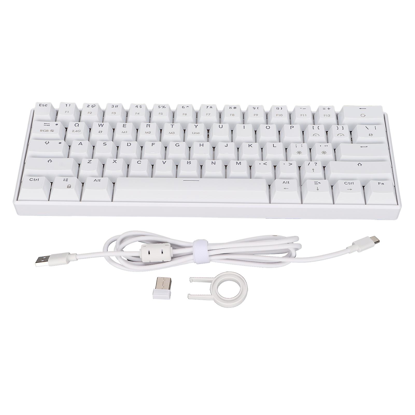 READSON 61 Keys Mechanical Keyboard RGB Backlit Ergonomic Wireless 3 Modes Red Axis