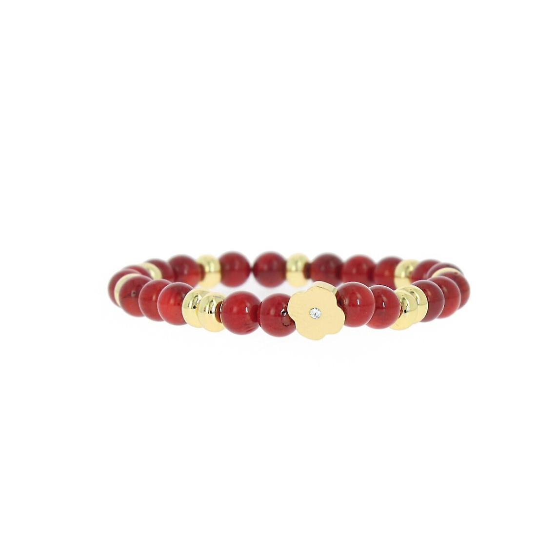 Les Interchangeable pulsera A58792 - Perla Rojo Flor Forma Mujeres
