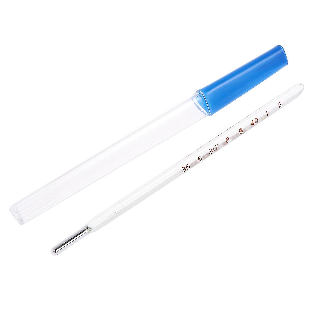 1pc Glass Thermometer Triangular Bar Oral Thermometer For Adult(blue)