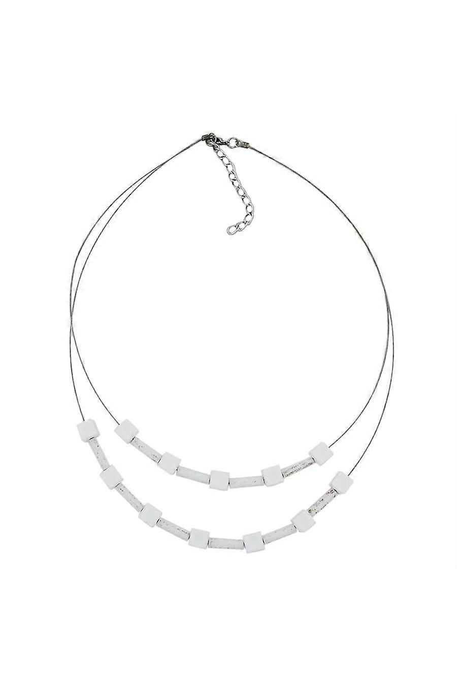 Necklace White Beads Matt - Gl01922