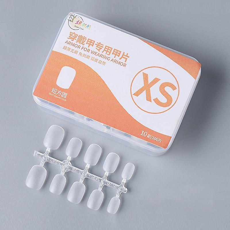 10pairs Of 100pcs/Box False Nails Tip Short Square Circle XS