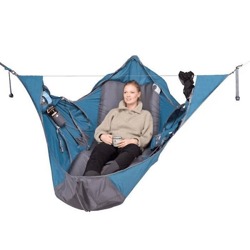 Outdoor Camping Hammock, Portable Hanging Sleeping Bed Swing, Blue