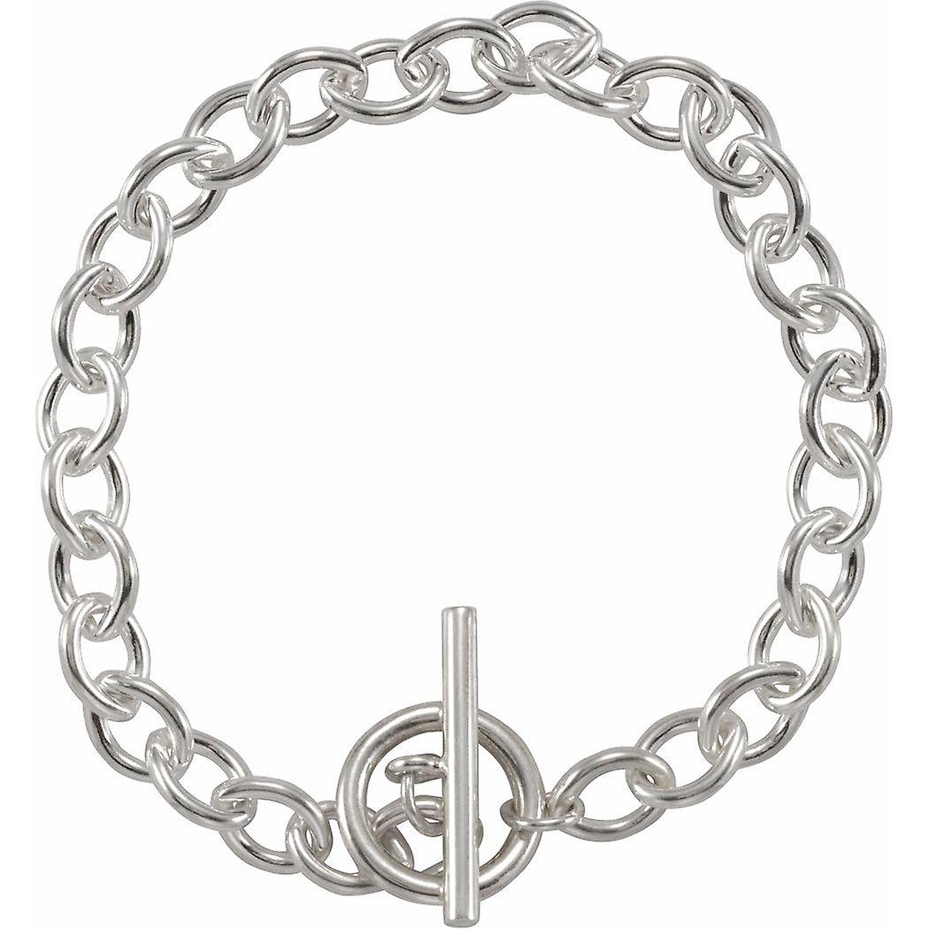 Pulseira de prata de lei 925 com acabamento brilhante, 20 cm (8 polegadas), com fecho de alternância, para mulheres.