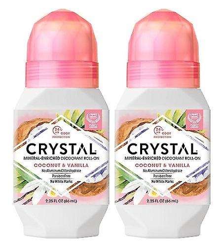 Crystal Mineral Deodorant Roll-On Coconut & Vanilla 2 Pack
