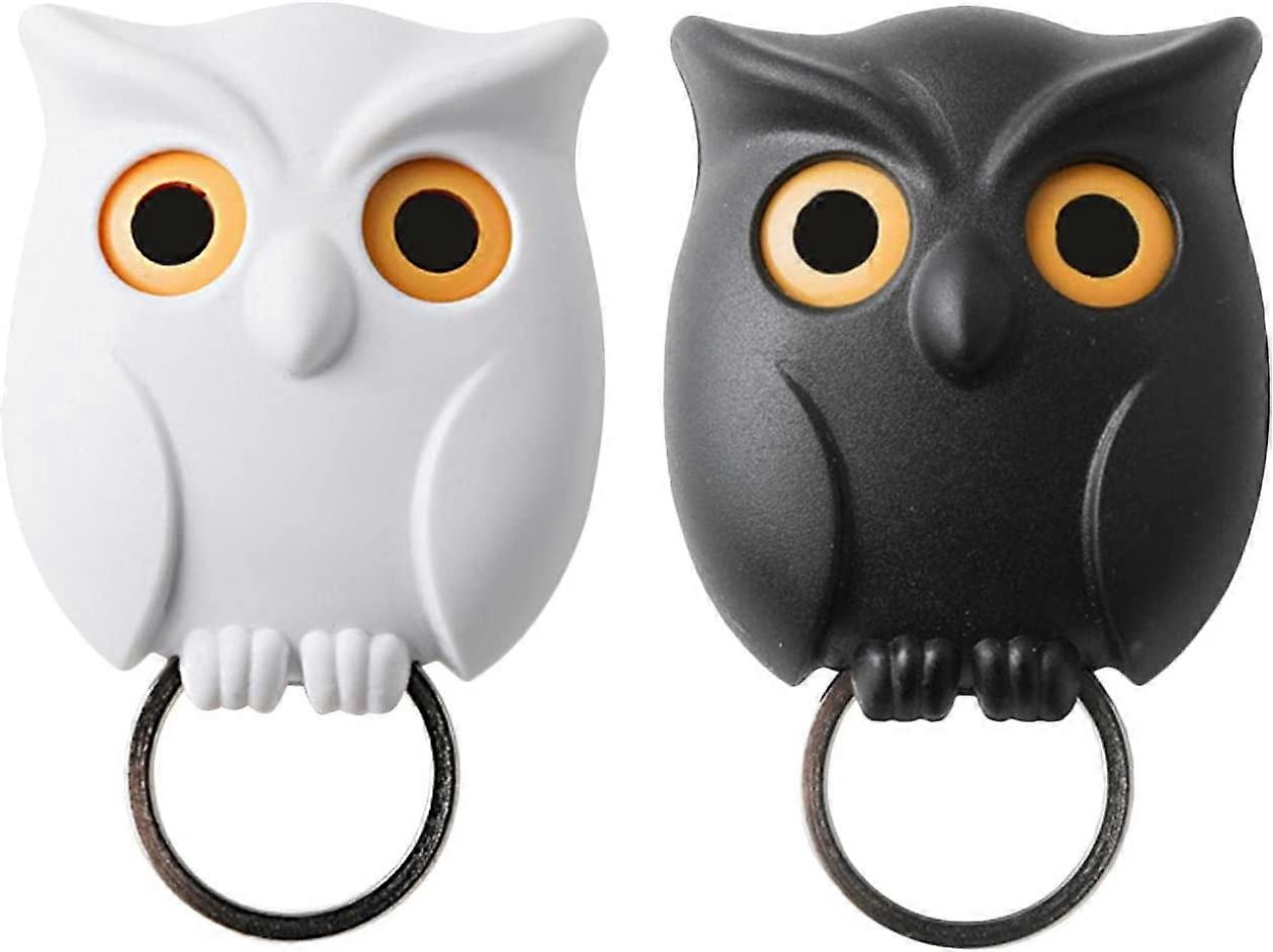 2 Pcs Key Holder For Keychain,Automatic Open Close Eyes Owl Key Holder,Wall Mounted Creative Night