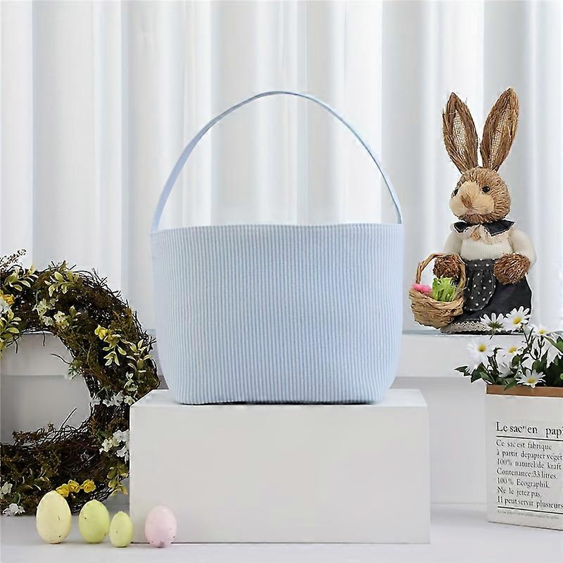 Easter Egg Hunt Seersucker Bag: Spacious, Stylish & Versatile - Perfect for Egg Hunts, Gifts, & Parties, Durable Handbag