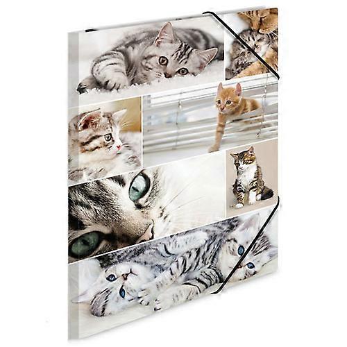 CATS Herma Premium Quality and Stylish Elasticated Cardboard Folder A3 Animals