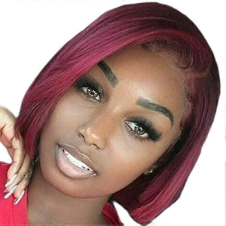 Short Straight Hair Fluffy Wigs Colored